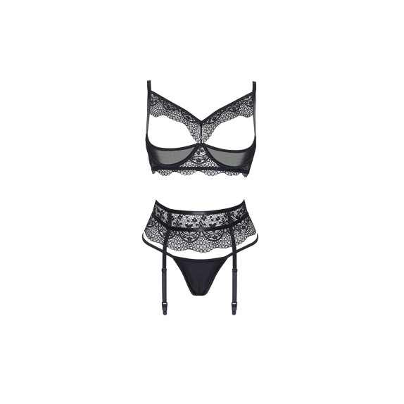 COMPLETO INTIMO CHIARA SET 3 PEZZI SEXY PER DONNA CON SENO SCOPERTO