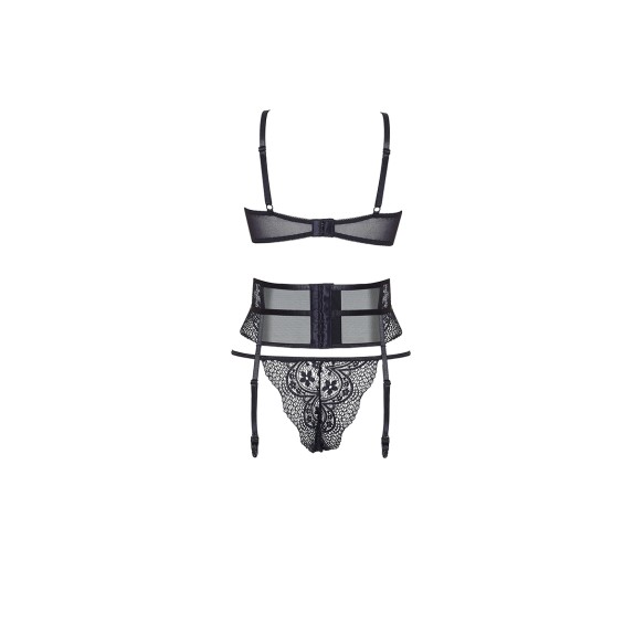 COMPLETO INTIMO CHIARA SET 3 PEZZI SEXY PER DONNA CON SENO SCOPERTO