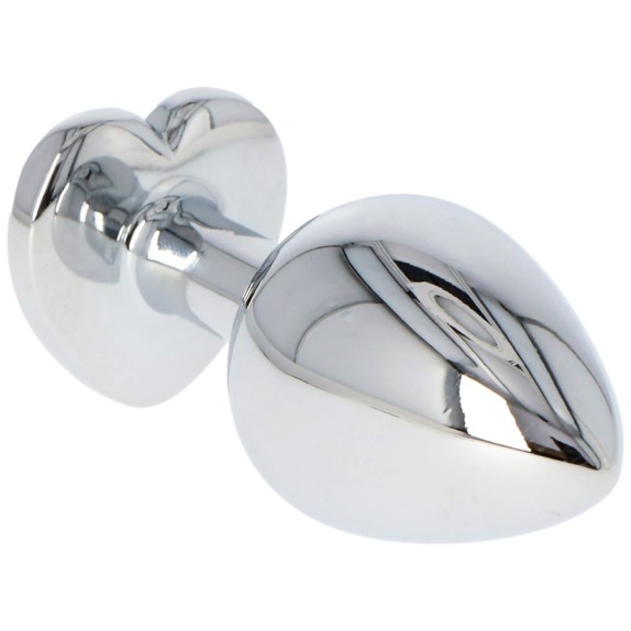 PLUG ANALE IN METALLO CON GIOIELLO A FORMA DI CUORE ROSA O TRASPARENTE IN VARIE DIMENSIONI