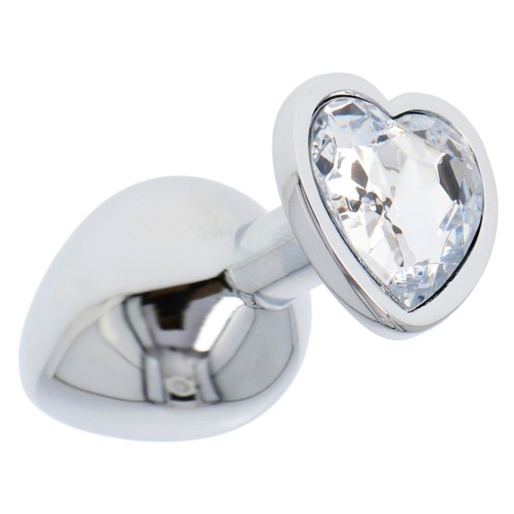 PLUG ANALE IN METALLO CON GIOIELLO A FORMA DI CUORE ROSA O TRASPARENTE IN VARIE DIMENSIONI