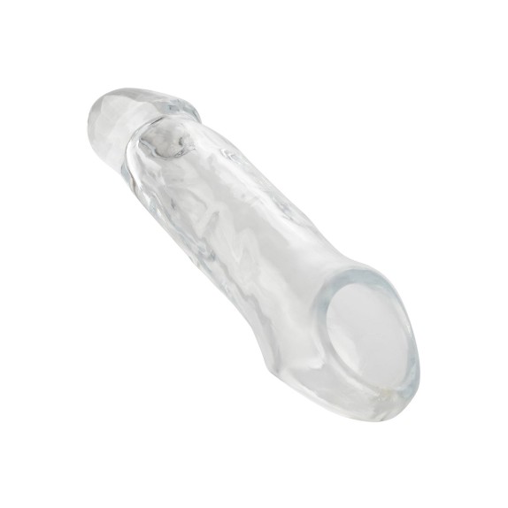 GUAINA PROLUNGA TRASPARENTE PER UOMO 21 CM CON ANELLO PER TESTICOLI PERFORMANCE MAXX