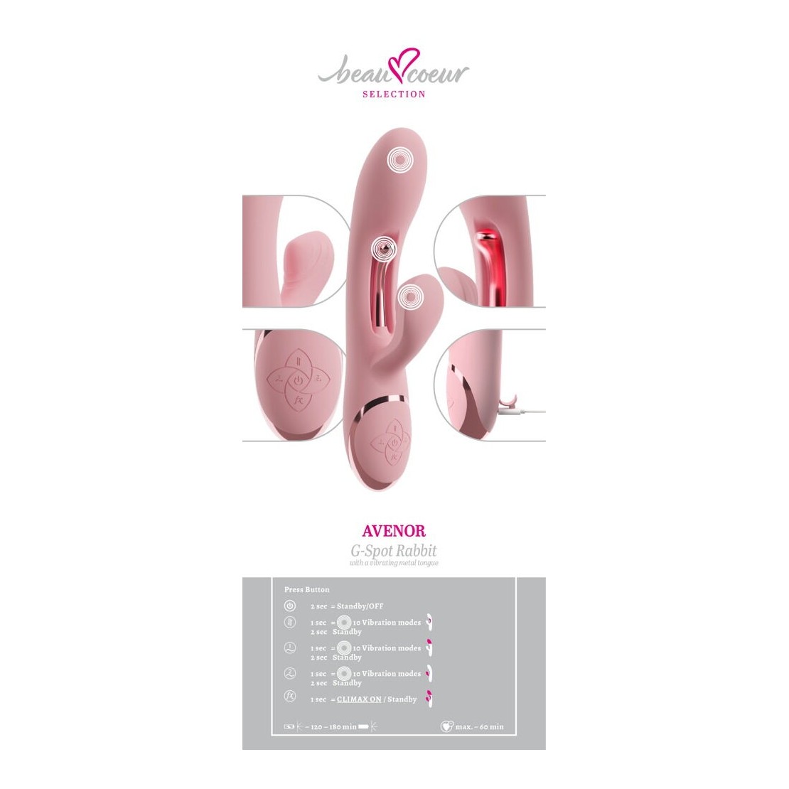 VIBRATORE RABBIT AVENOR CON STIMOLAZIONE PUNTO...