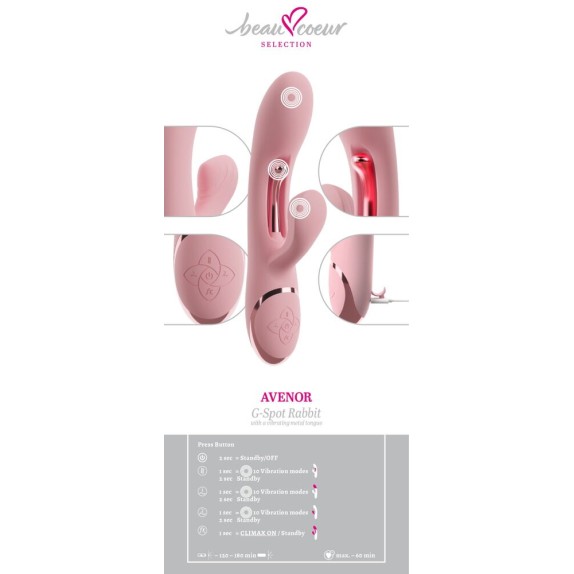 VIBRATORE RABBIT AVENOR CON STIMOLAZIONE PUNTO G E TASTO CLIMAX