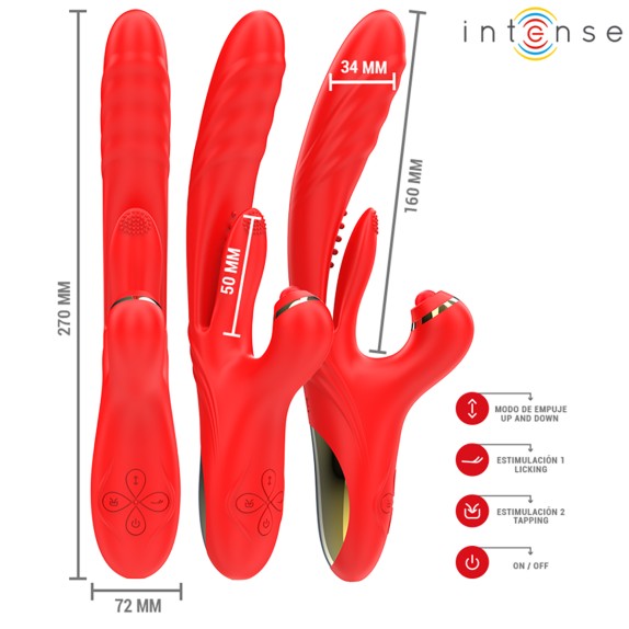 VIBRATORE RABBIT ROSALIA CON MOVIMENTO A SPINTA LINGUA INTERNA E VIBRAZIONE