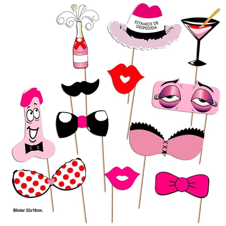 SET ACCESSORI DIVERTENTI PER ADDIO NUBILATO GADGET 12 PEZZI 2