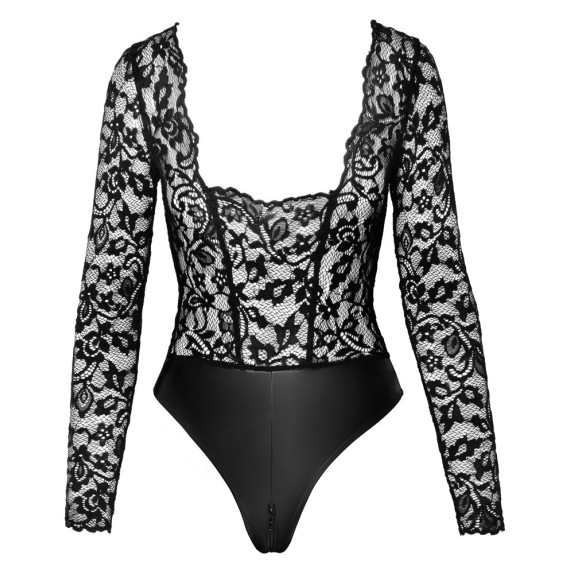 copy of BODY SEXY PER DONNA MANICA LUNGA CON EFFETTO SLIP IN SPANDEX E CERNIERA NOIR
