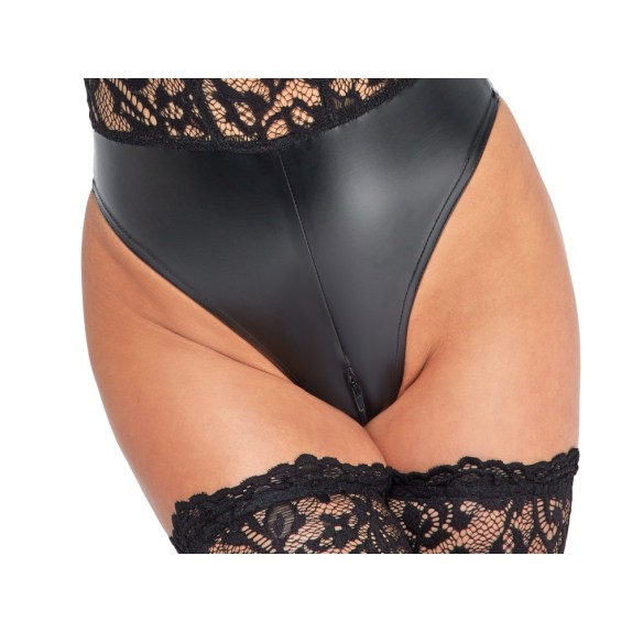 copy of BODY SEXY PER DONNA MANICA LUNGA CON EFFETTO SLIP IN SPANDEX E CERNIERA NOIR