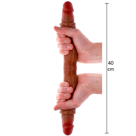 FALLO DOPPIO REALISTICO IN SILICONE CON PELLE SCORREVOLE 40 CM