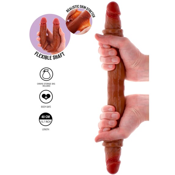 FALLO DOPPIO REALISTICO IN SILICONE CON PELLE SCORREVOLE 40 CM