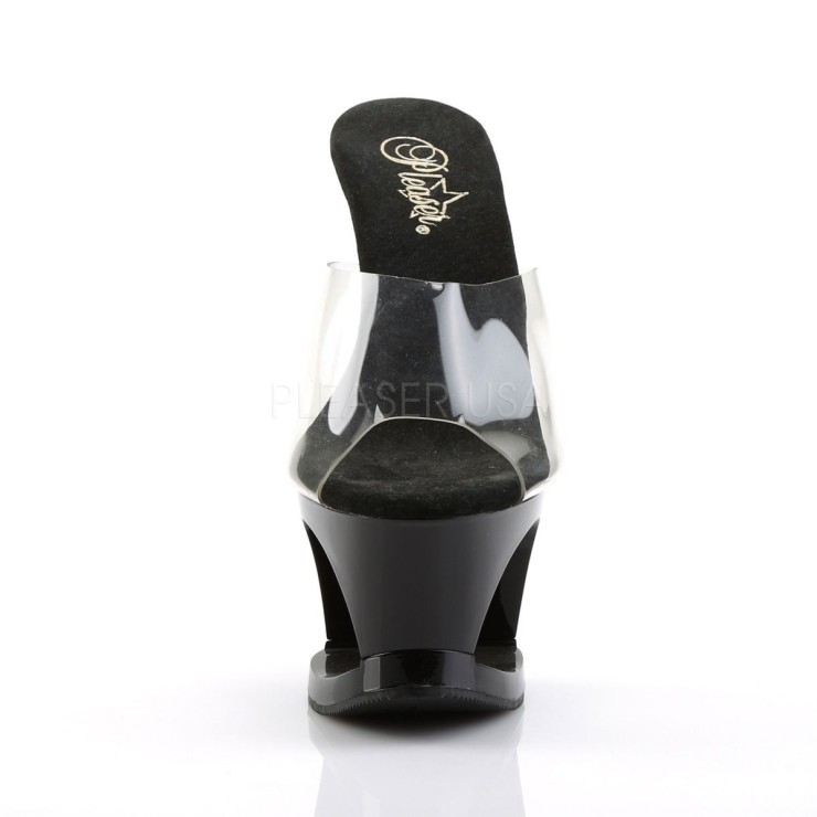 SANDALI SEXY CON PLATEAU FORATO E DESIGN NERO LUCIDO CON... 2