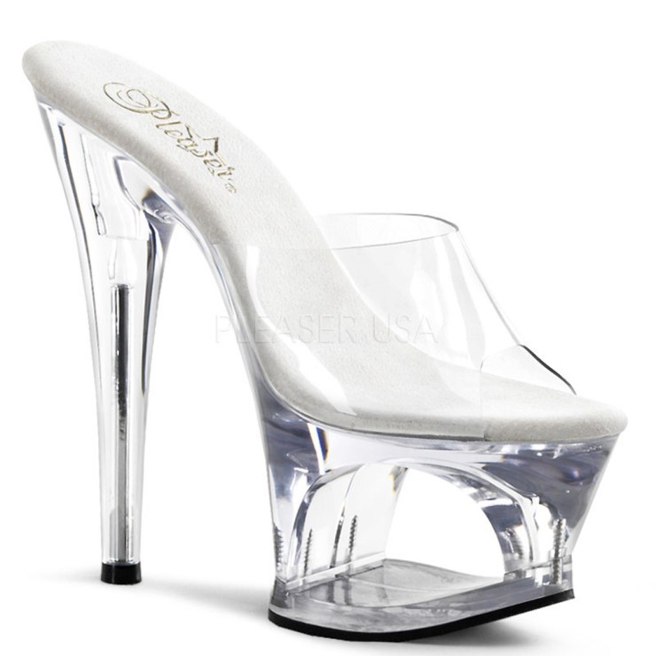SANDALI SEXY CON PLATEAU FORATO E DESIGN TRASPARENTE...
