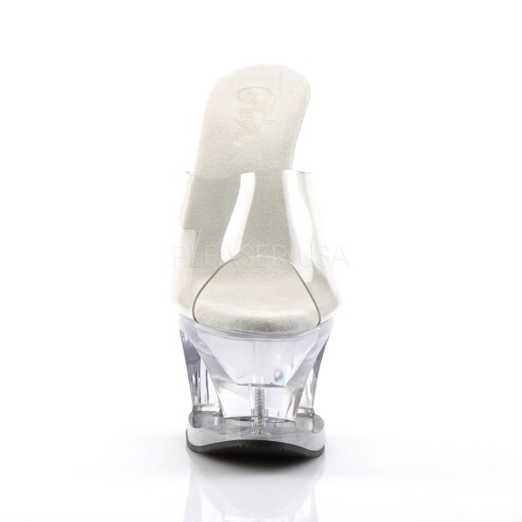 SANDALI SEXY CON PLATEAU FORATO E DESIGN TRASPARENTE TACCO 17-18 CM