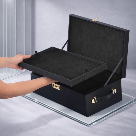 BOX PORTA SEX TOYS CON COMBINAZIONE E DOPPIO SCOMPARTIMENTO
