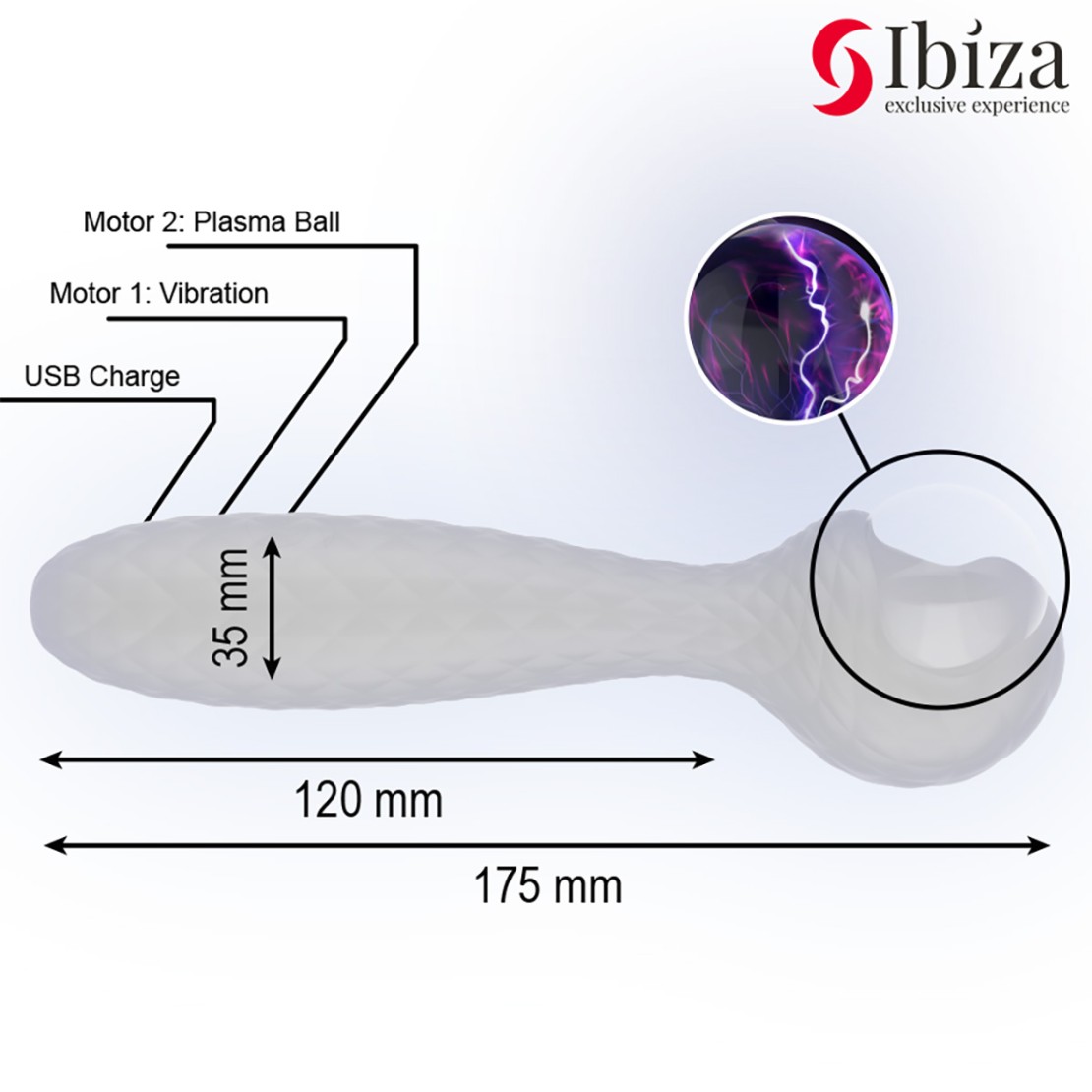 VIBRATORE DOPPIO CON SFERA AL PLASMA CHE SI...