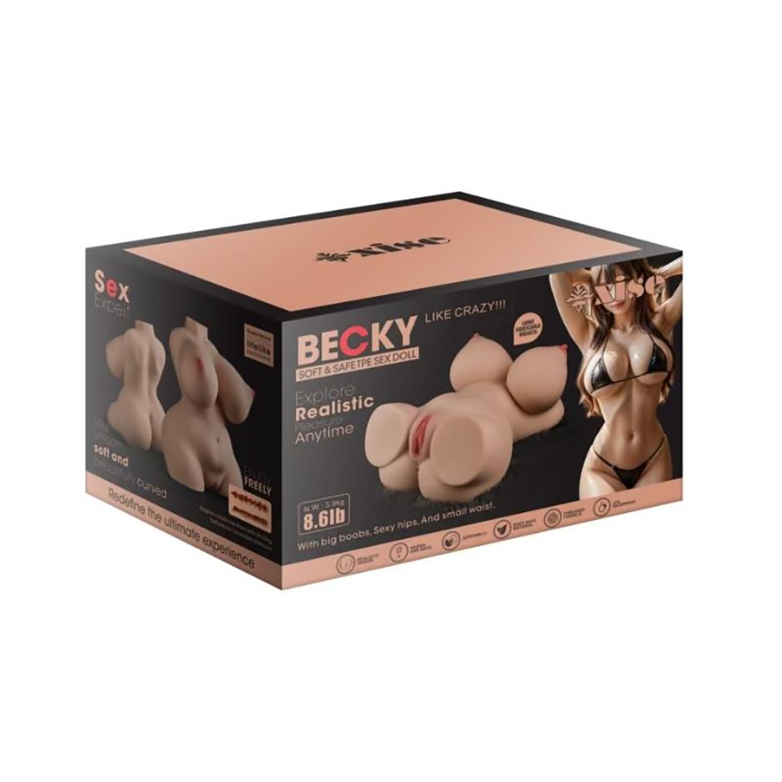 TORSO FEMMINILE BECKY CON SENO GROSSO E VAGINA...