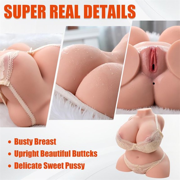 TORSO FEMMINILE BECKY CON SENO GROSSO E VAGINA E ANO PENETRABILI