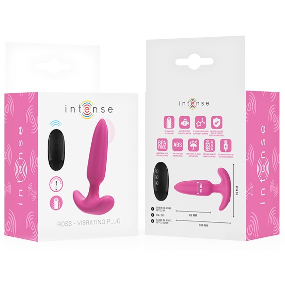 PLUG ANALE PICCOLO ROSA VIBRANTE CON TELECOMANDO ROSS INTENSE