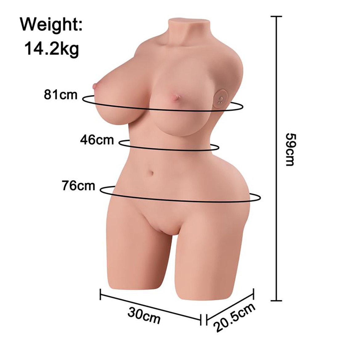 DENNEHY TORSO REALISTICO DI DONNA CHE VIBRA CON...