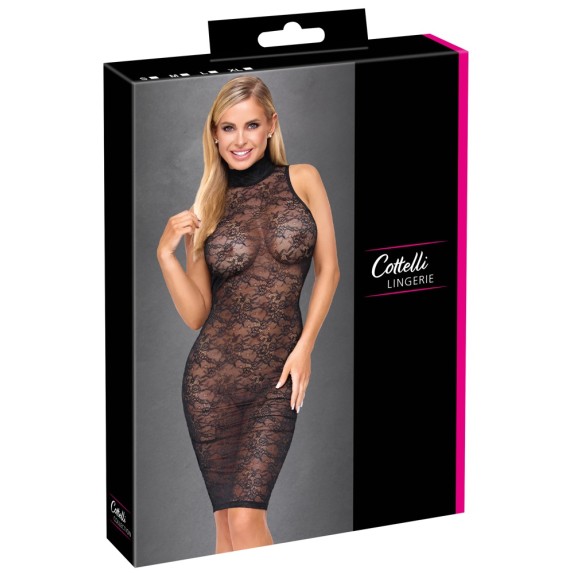 ABITO SMANICATO SEXY PER DONNA IN PIZZO SCOLLO HALTER COTTELLI