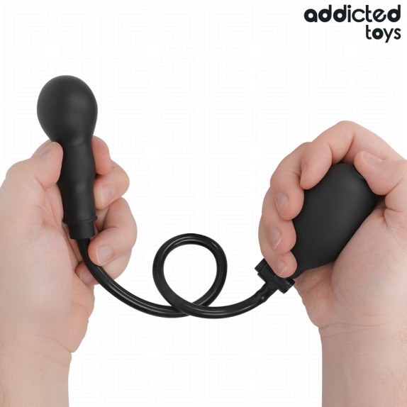 PLUG ANALE GONFIABILE CON FORMA ALLUNGATA ERGONOMICA E CON POMPETTA MANUALE