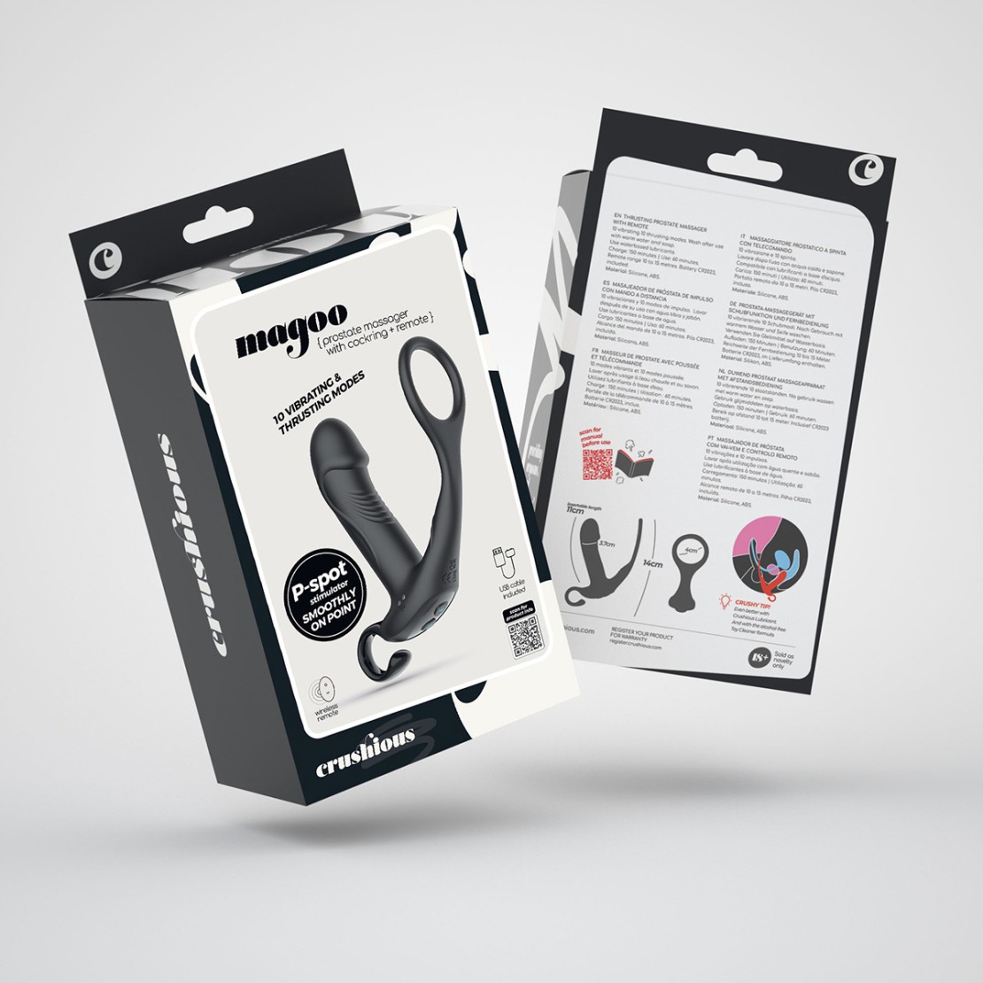 MASSAGGIATORE PROSTATICO WIRELESS CON ANELLO E...