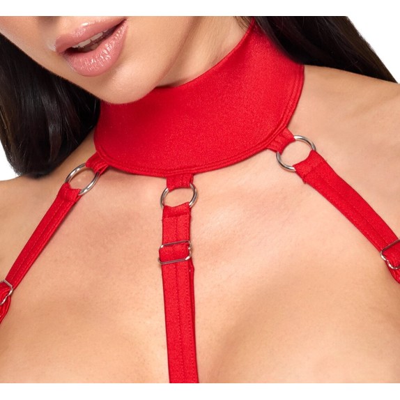 copy of SET INFERMIERA 2 PEZZI STILE HARNESS CON SENO E PERIZOMA APERTI COTTELLI