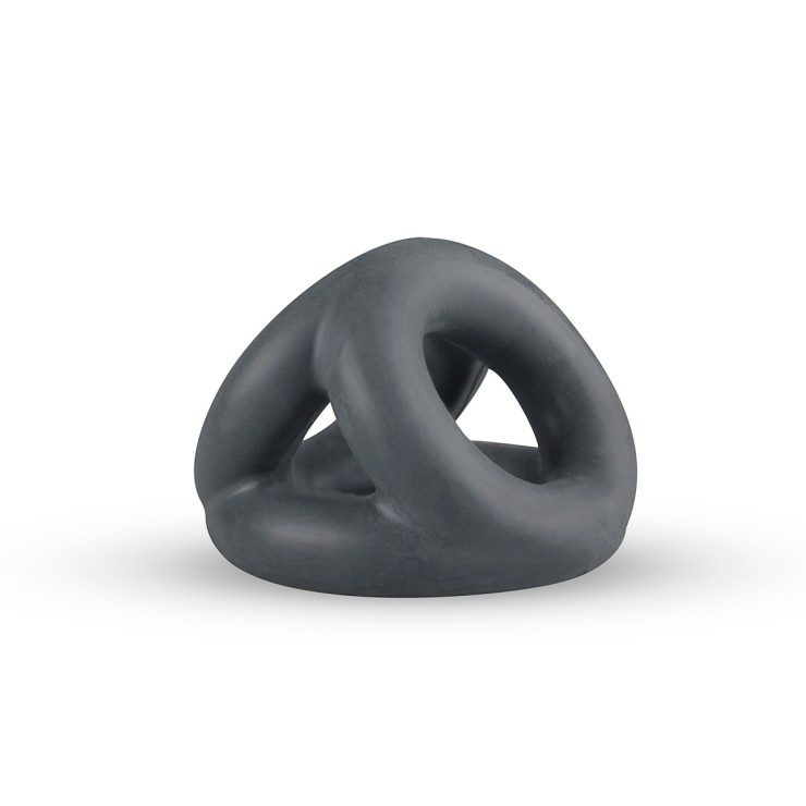 ANELLO TRIPLO IN SILICONE NERO MORBIDO PER MIGLIORI EREZIONI