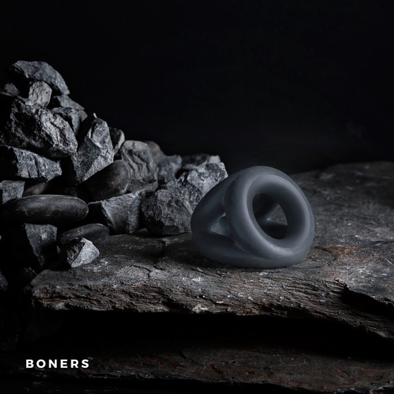 ANELLO TRIPLO IN SILICONE NERO MORBIDO PER MIGLIORI EREZIONI