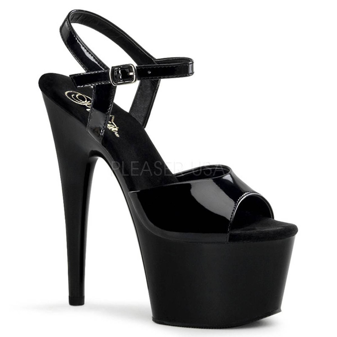 SCARPE TACCO ALTO 17.5 CM NERE LAP DANCE CON CINTURINO