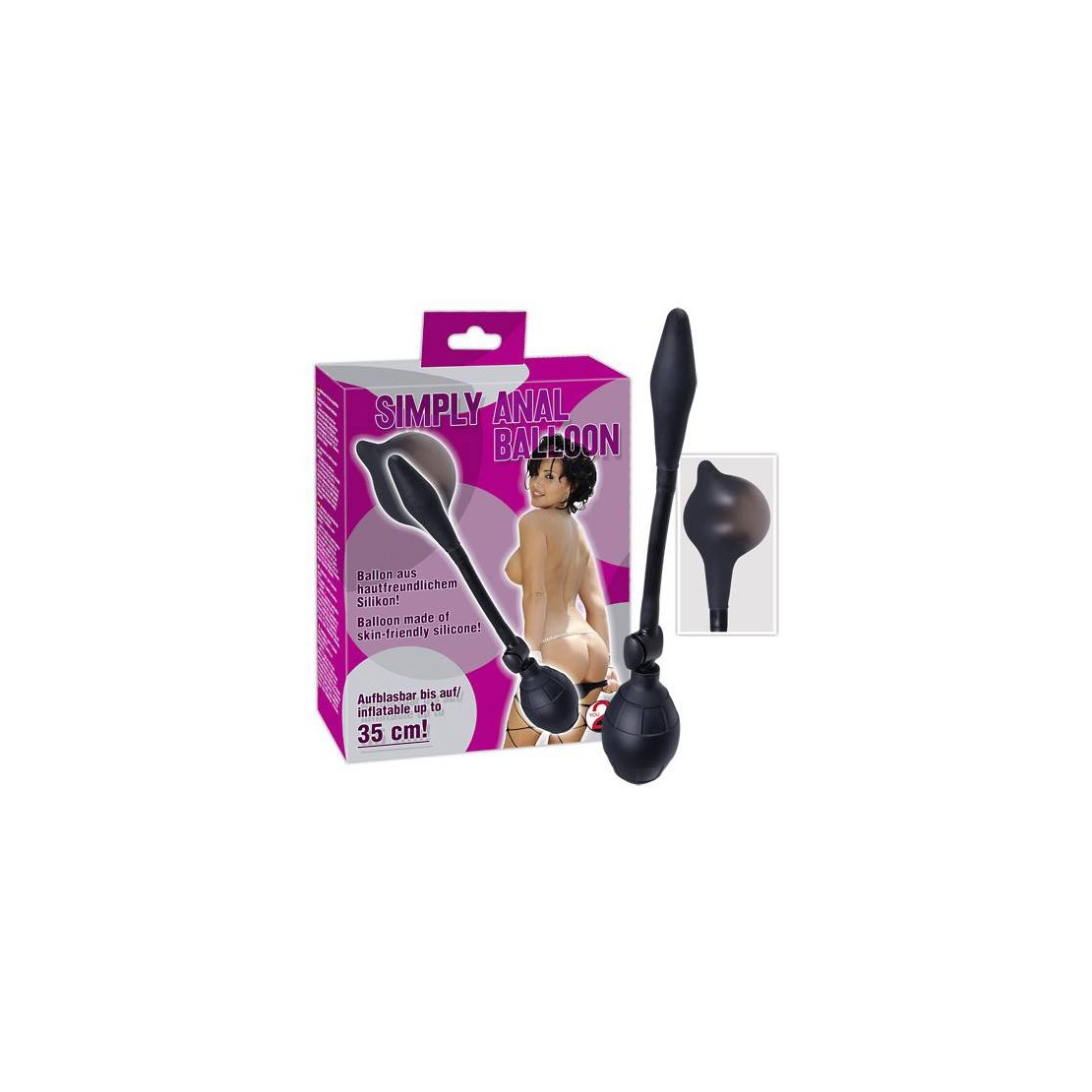 DILDO ANALE GONDIABILE IN ALTO IN SILICONE NERO   