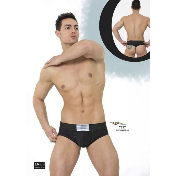 BRASIALIANA INTIMO PER UOMO NERA ELASTICIZZATA EROS VENEZIANI 