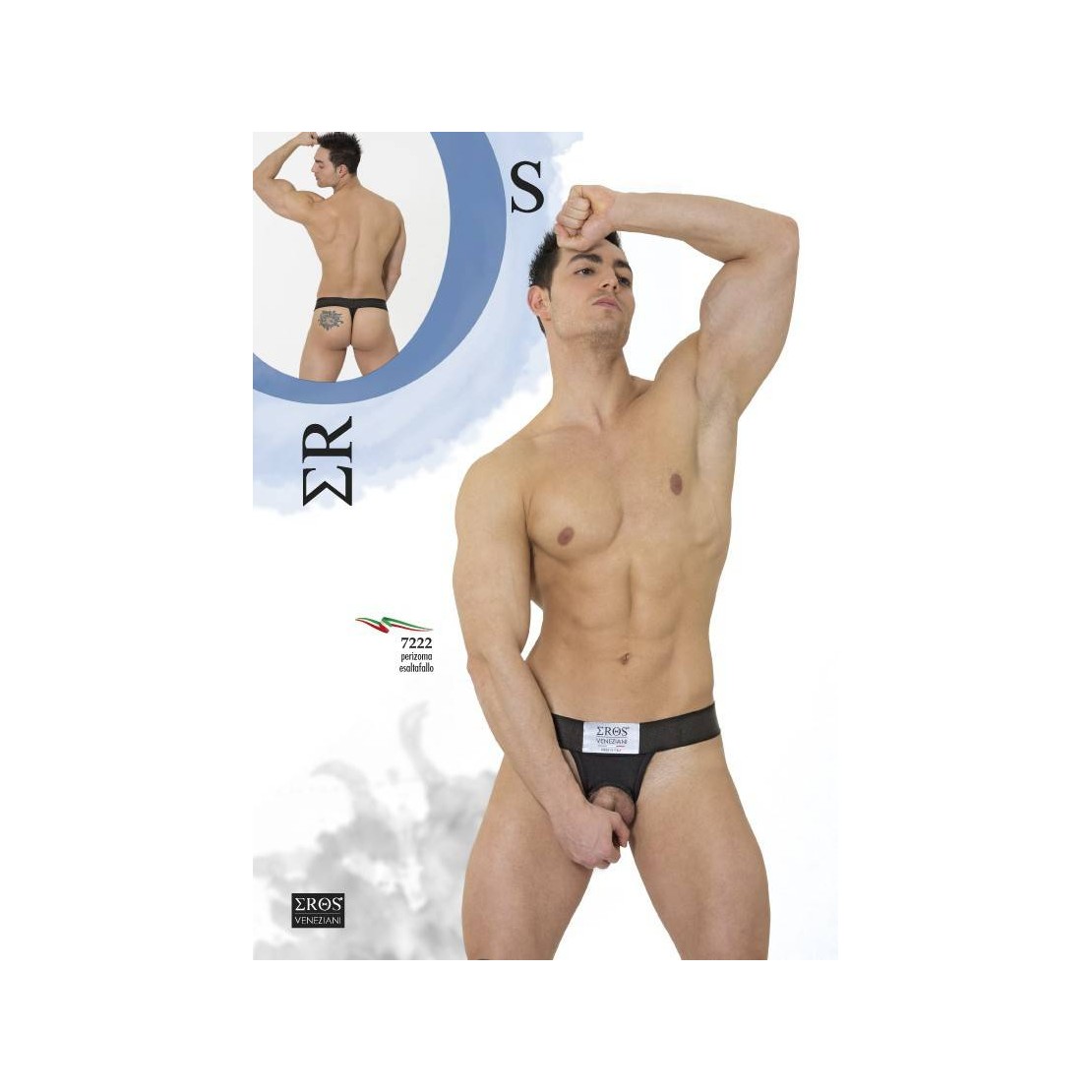 ESALTAFALLO CON PERIZOMA PER UOMO NERO EROS VENEZIANI