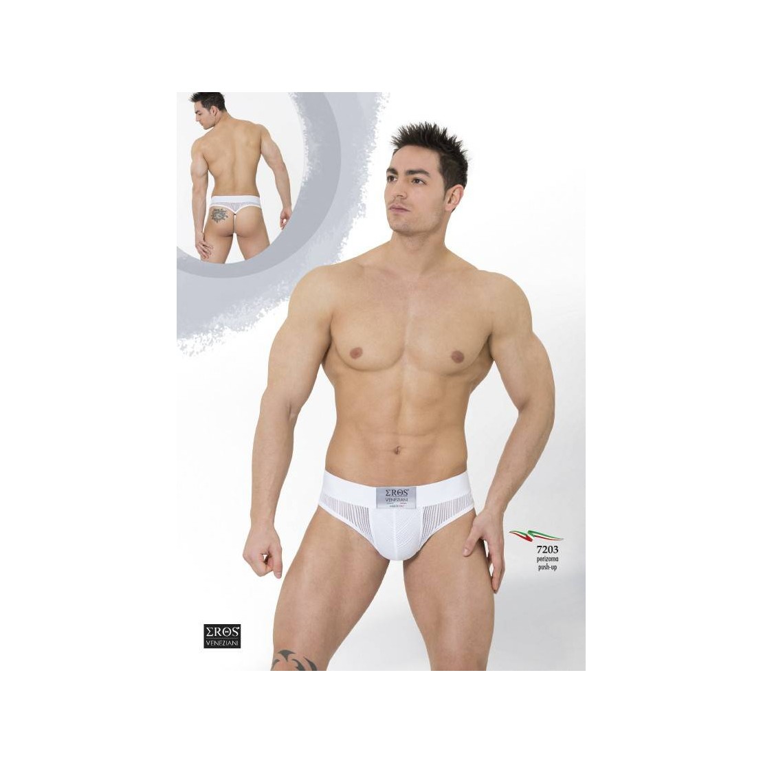 BRASILIANA PUSH UP UOMO INTIMO EROS VENEZIANI BIANCO 