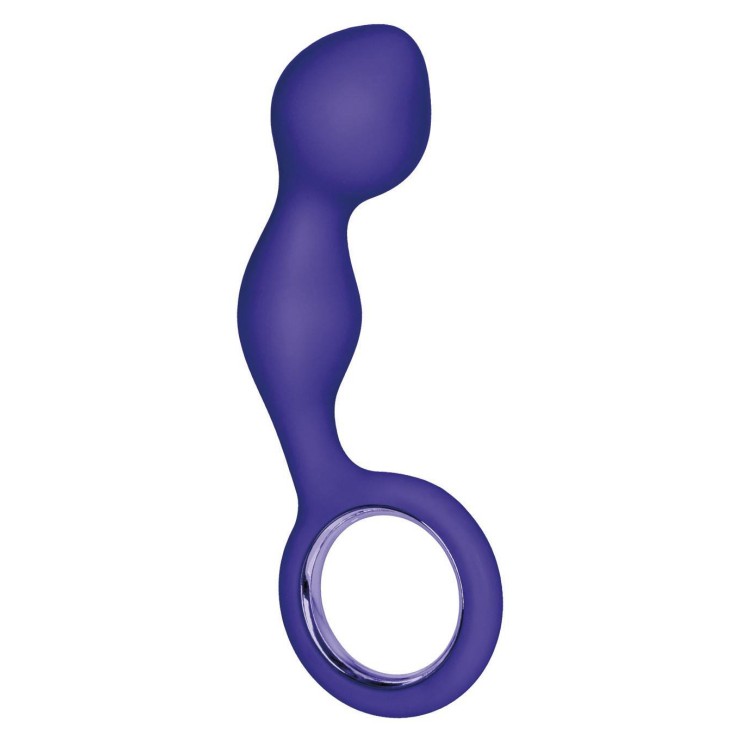 TAPPO ANALE IN SILICONE INCURVATO VIOLA CON ANELLO BOOTY CALL 