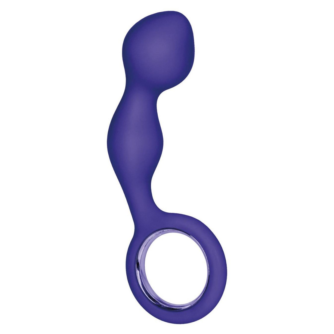 TAPPO ANALE IN SILICONE INCURVATO VIOLA CON ANELLO BOOTY CALL 