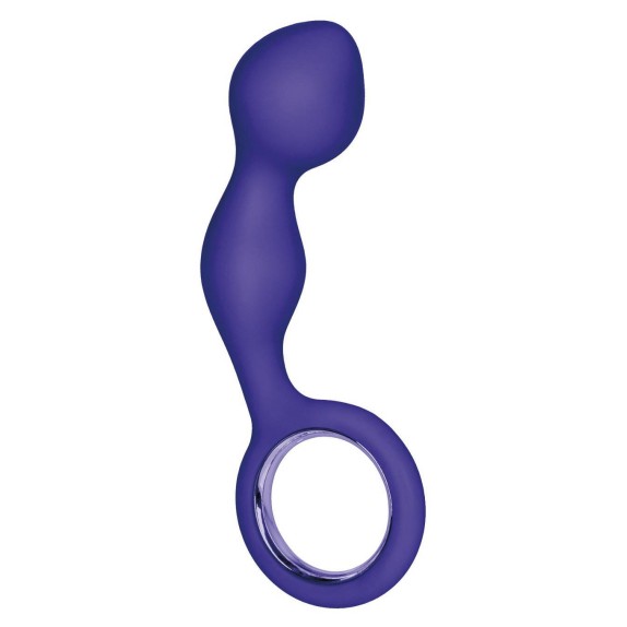 TAPPO ANALE IN SILICONE INCURVATO VIOLA CON ANELLO BOOTY CALL 
