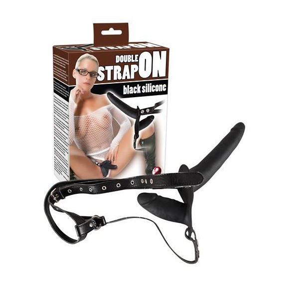 STRAP ON PER DONNA CON CINGHI E E PICCOLO FALLO NERO IN SILICONE