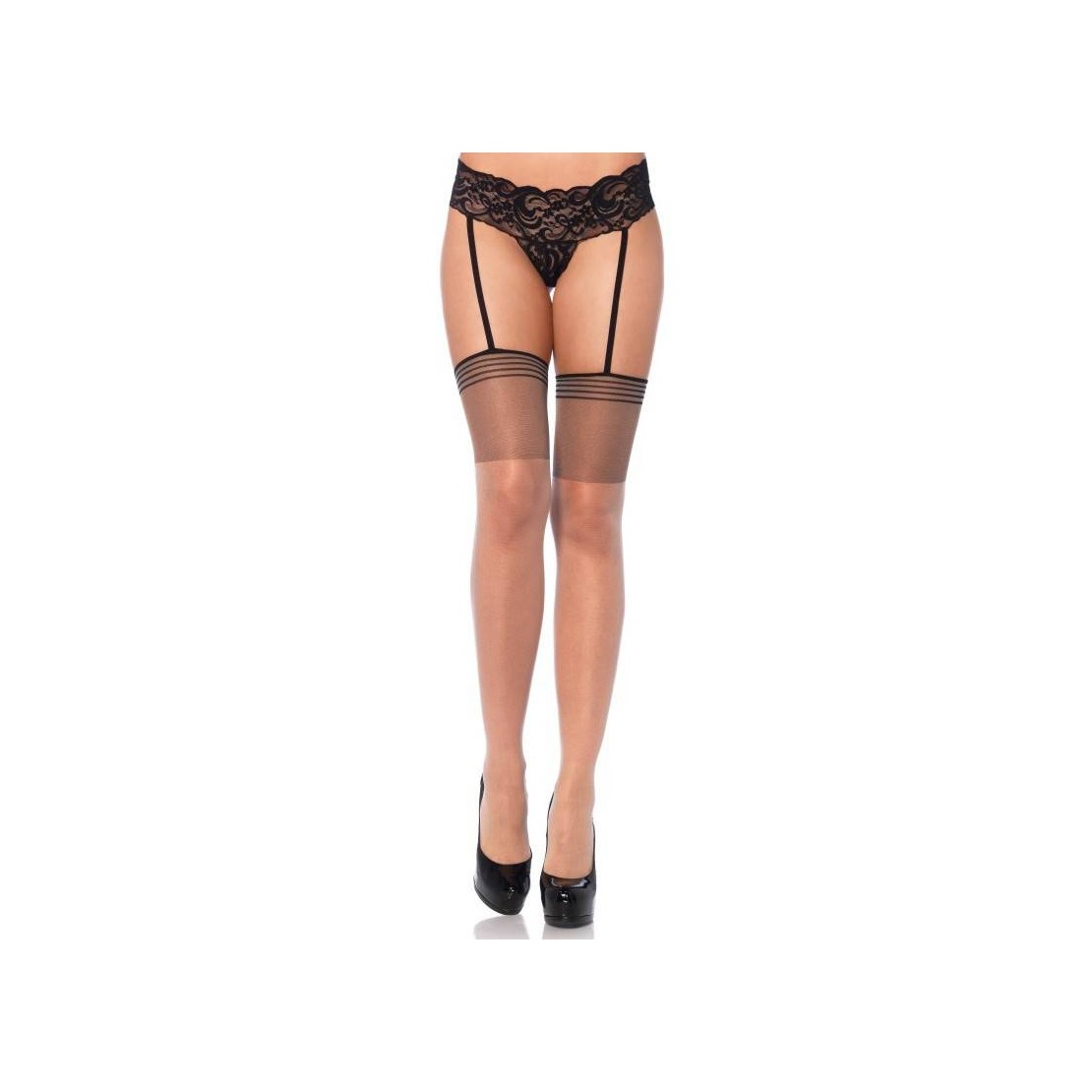 CALZE CON STRING IN PIZZO 