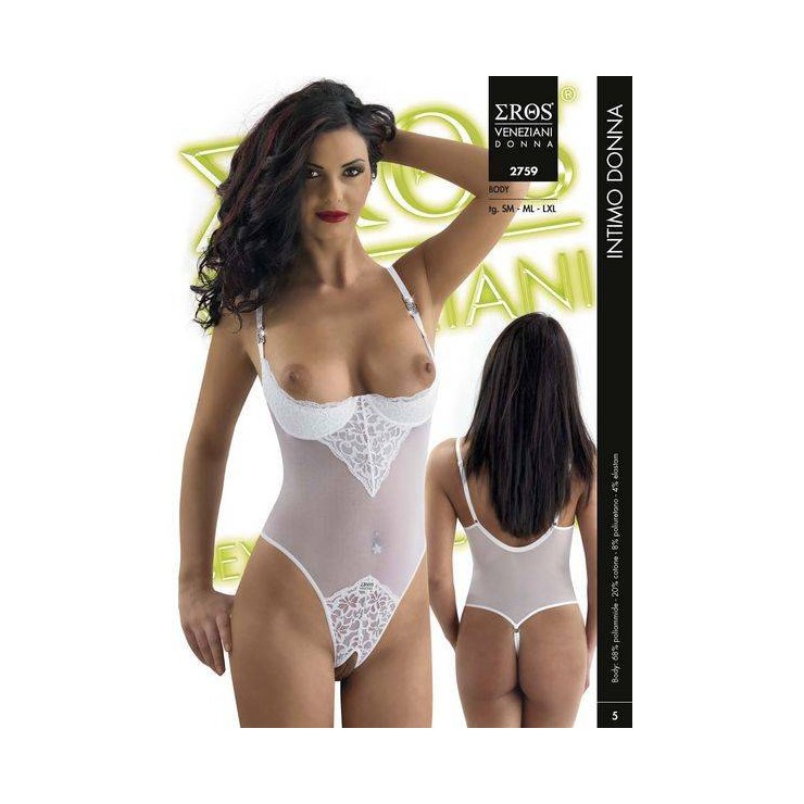 BODY PER DONNA APERTO ALL'INGUINE IN PIZZO APERTO