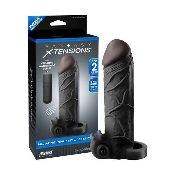 GUAINA PER ALLUNGARE E INGROSSARE IL PENE MORBIDA X-TENSION VIBRANTE 2 INCH