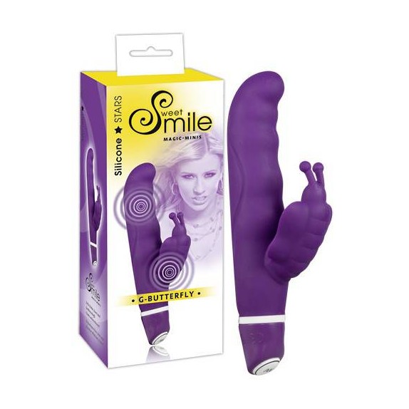VIBRATORE RABBIT CON FARFALLA IN SILICONE 7 VIBRAZIONI BUTTERFLY 