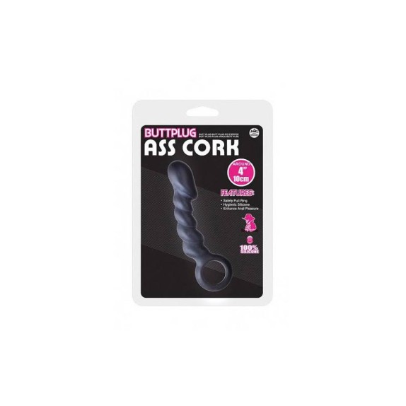 DILDO ANALE ASS CORK IN SILICONE CON ANELLO E TESTA GRANDE 