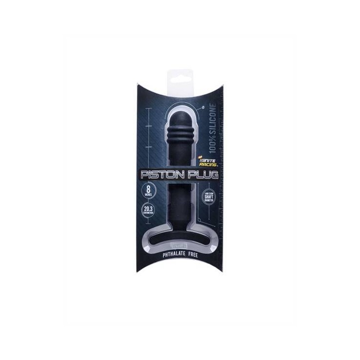 TAPPO ANALE SEXY IN SILICONE 8 INCH 20 CM PISTON PLUG NERO