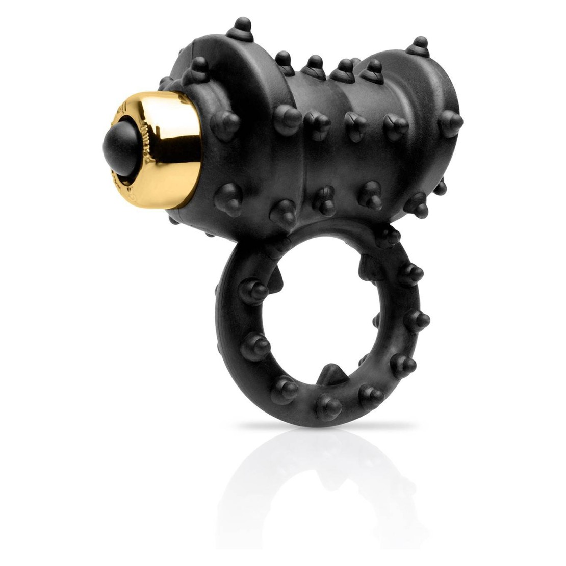 ANELLO VIBRANTE PER UOMO COCKRING NERO CON RILIEVI