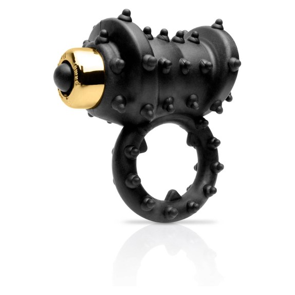 ANELLO VIBRANTE PER UOMO COCKRING NERO CON RILIEVI