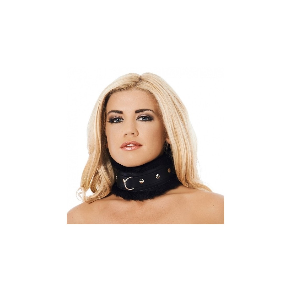 COLLARE ALTO SEXY UNISEX IN PELLE CON PELO
