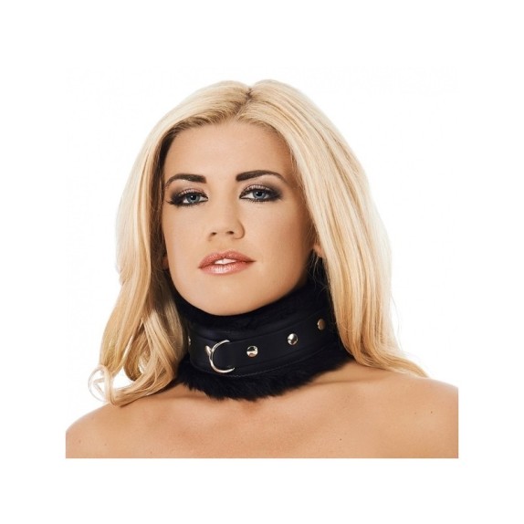 COLLARE ALTO SEXY UNISEX IN PELLE CON PELO
