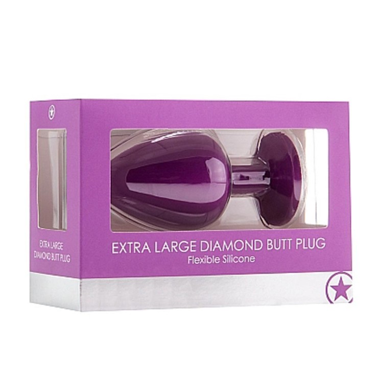 SEXY TOY ANALE TAPPO IN SILICONE X-LARGE CON DIAMANTE TRASPARENTE 2