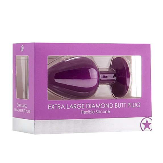 SEXY TOY ANALE TAPPO IN SILICONE X-LARGE CON DIAMANTE TRASPARENTE