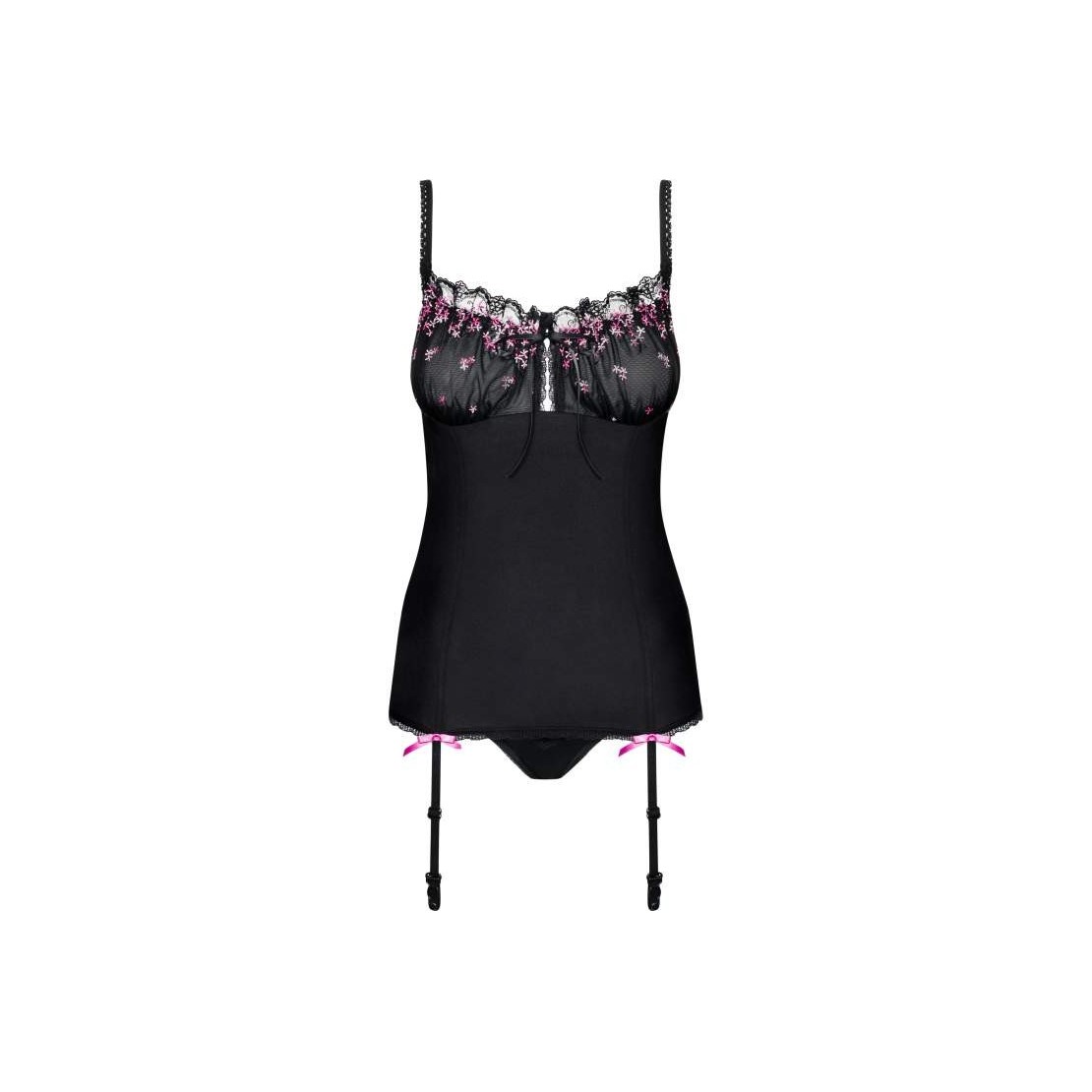 GUEPIERE SEXY CON RICAMI ROSA FLOWERIA CORSET